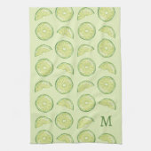 Grüne Limone Zitrusfrüchte mit maßgeschneidertem M Geschirrtuch (Vertikal)