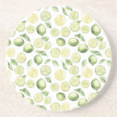 Grüne Limonen Blätter Obst Getränkeuntersetzer (Vorne)