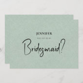 Grüne Linde weiße Skripte werden Sie meine Bridesm Einladung (Vorne/Hinten)