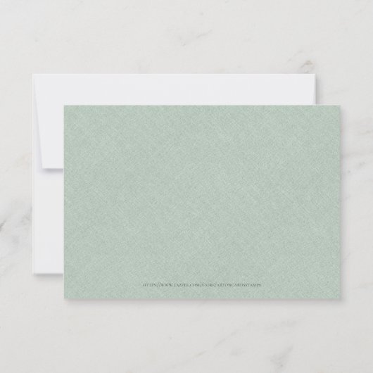 Grüne Linen Einfache schwarze Skripte Hochzeitsdet Einladung (Rückseite)