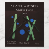 Grüne Linien, blaue Punkte Weinetikett (Einzelnes Label)