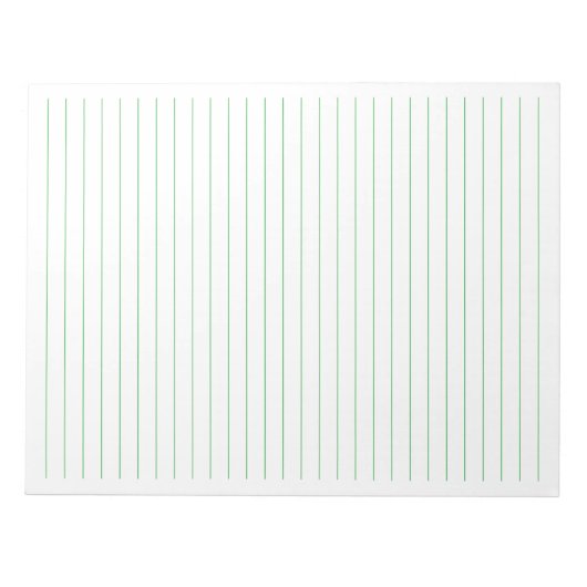 Grüne Linien - Breitband-Rollenpapier Pad 8.5 "x11 Notizblock (Vorderseite)