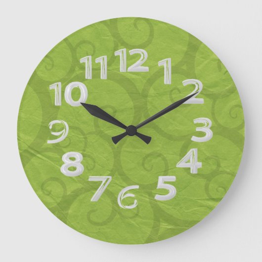 Grüne Linien Große Wanduhr (Vorderseite)