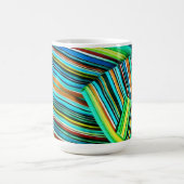 Grüne Linien-Illusionsdesign Kaffeetasse (Mittel)