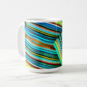 Grüne Linien-Illusionsdesign Kaffeetasse (Vorderseite Links)