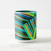 Grüne Linien-Illusionsdesign Tasse (Zentrum)