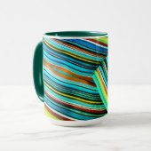 Grüne Linien-Illusionsdesign Tasse (Vorderseite Links)