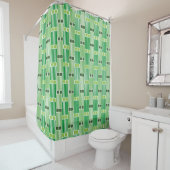 Grüne Linien und Felder Duschvorhang (Beispiel)