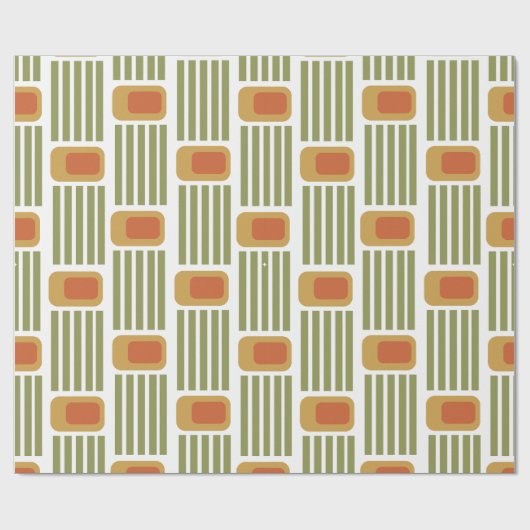 Grüne Linien und Felder Geschenkpapier (Flach)