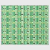 Grüne Linien und Felder Geschenkpapier (Flach)