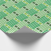Grüne Linien und Felder Geschenkpapier (Ecke)