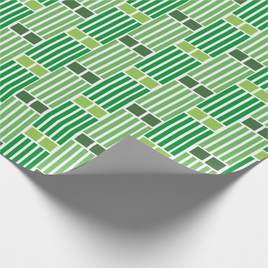 Grüne Linien und Felder Geschenkpapier (Ecke)