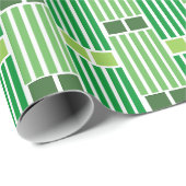 Grüne Linien und Felder Geschenkpapier (Rolleneckpunkt)