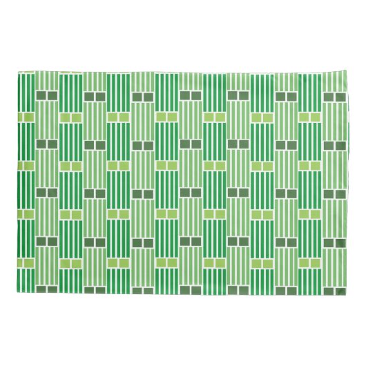 Grüne Linien und Felder Kissenbezug (Rückseite)