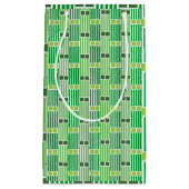 Grüne Linien und Felder Kleine Geschenktüte (Vorderseite)