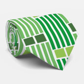 Grüne Linien und Felder Krawatte (Gerollt)