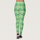 Grüne Linien und Felder Leggings (Rückseite)