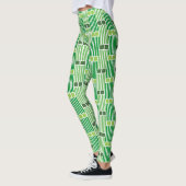 Grüne Linien und Felder Leggings (Links)