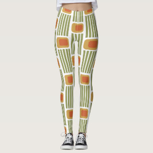 Grüne Linien und Felder Leggings