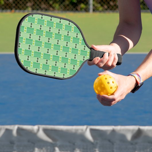 Grüne Linien und Felder Pickleball Schläger (InSitu)