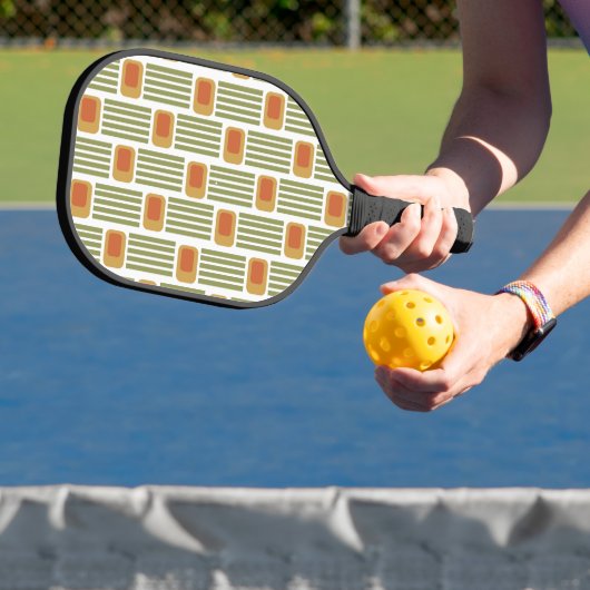 Grüne Linien und Felder Pickleball Schläger (InSitu)
