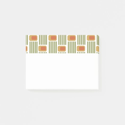 Grüne Linien und Felder Post-it Klebezettel (Vorderseite)