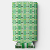 Grüne Linien und Felder Selters Dosenkühler (Rückseite)