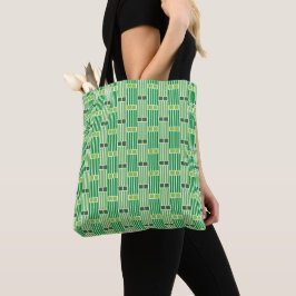 Grüne Linien und Felder Tasche
