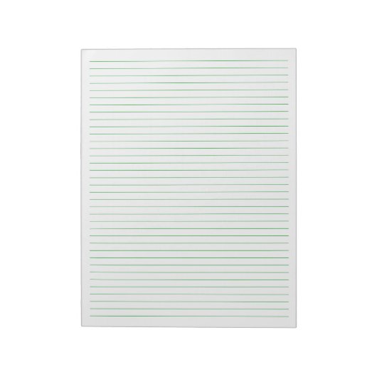 Grüne Linien - Uni mit Linde Papier 8.5 "x11" Notizblock (Rotiert)
