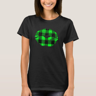 Grüne Lippen Buffalo Kariert Lippen Lucky St Patri T-Shirt