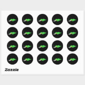 Grüne Lippen Rauchen Runder Aufkleber (Blatt)