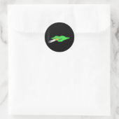 Grüne Lippen Rauchen Runder Aufkleber (Tasche)