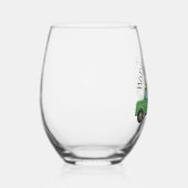 Grüne LKW Spring Bouquet Stemless Weinglas Ohne Stiel (Rechts)