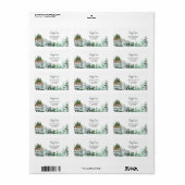 Grüne LKW-Waldtiere Pinienbäume Adresse Adressaufkleber (Vorne)