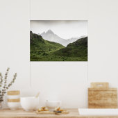 Grüne Lofoten Landschaft Poster (Küche)