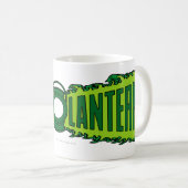 Grüne Logo-Flammen Kaffeetasse (VorderseiteRechts)