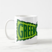Grüne Logo-Flammen Kaffeetasse (Links)