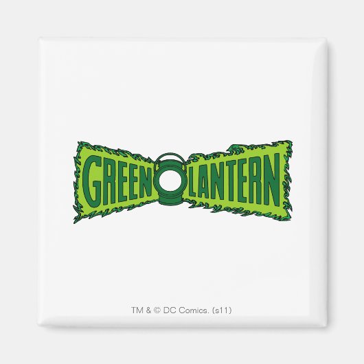 Grüne Logo-Flammen Magnet (Vorne)