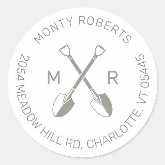 Grüne Logo-Initialen | Rücksendeadresse Runder Aufkleber (Vorderseite)