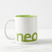 Grüne Logo-NeoTasse Zweifarbige Tasse (Links)
