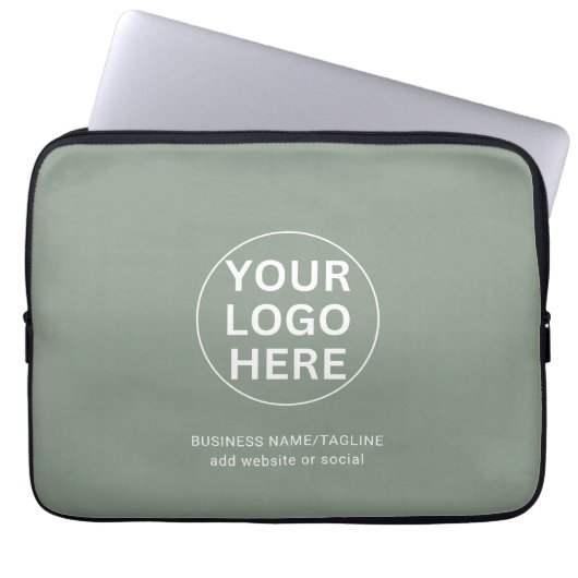 Grüne Logos und Text für Berufliche Unternehmen Laptopschutzhülle (Vorderseite)