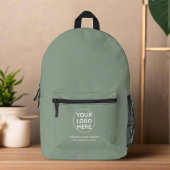 Grüne Logos und Text für Werbeaktionen Bedruckter Rucksack