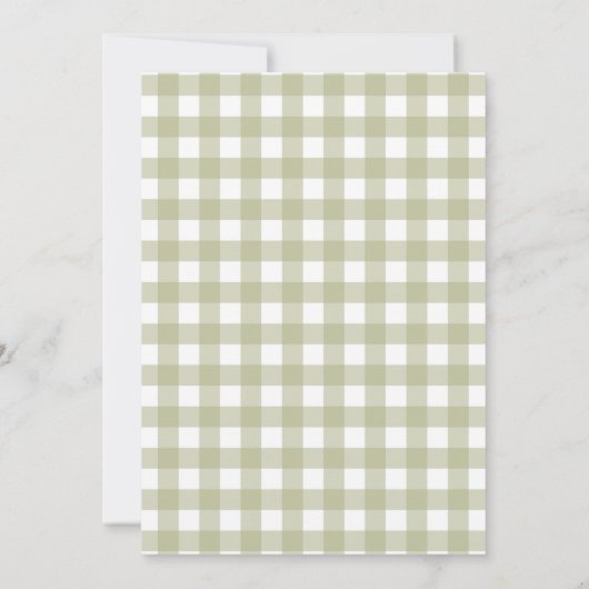 Grüne, lokal angelegte Kinderdusche Einladung (Rückseite)