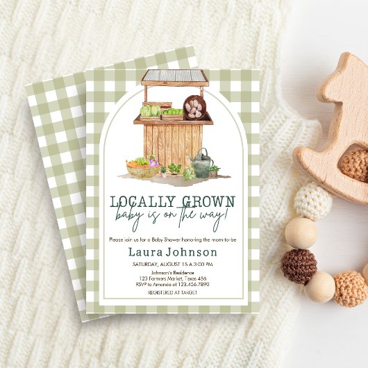 Grüne, lokal angelegte Kinderdusche Einladung