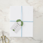 Grüne Lorbeerblätter Hochzeit Geschenkanhänger (Mit Garn)