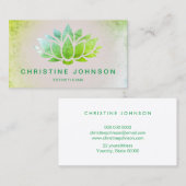 grüne Lotus-Blume Visitenkarte (Vorne/Hinten)