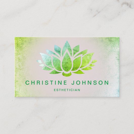 grüne Lotus-Blume Visitenkarte (Vorderseite)
