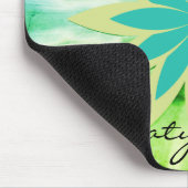Grüne Lotus Blume Wasserfarben Ethnische Farbe Far Mousepad (Ecke)