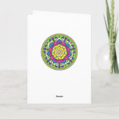 Grüne Lotus-Mandala Dankeskarte (Rückseite)