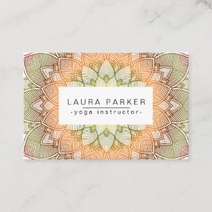 Grüne Lotus-Mandala-Yoga-Meditation holistisch Visitenkarte